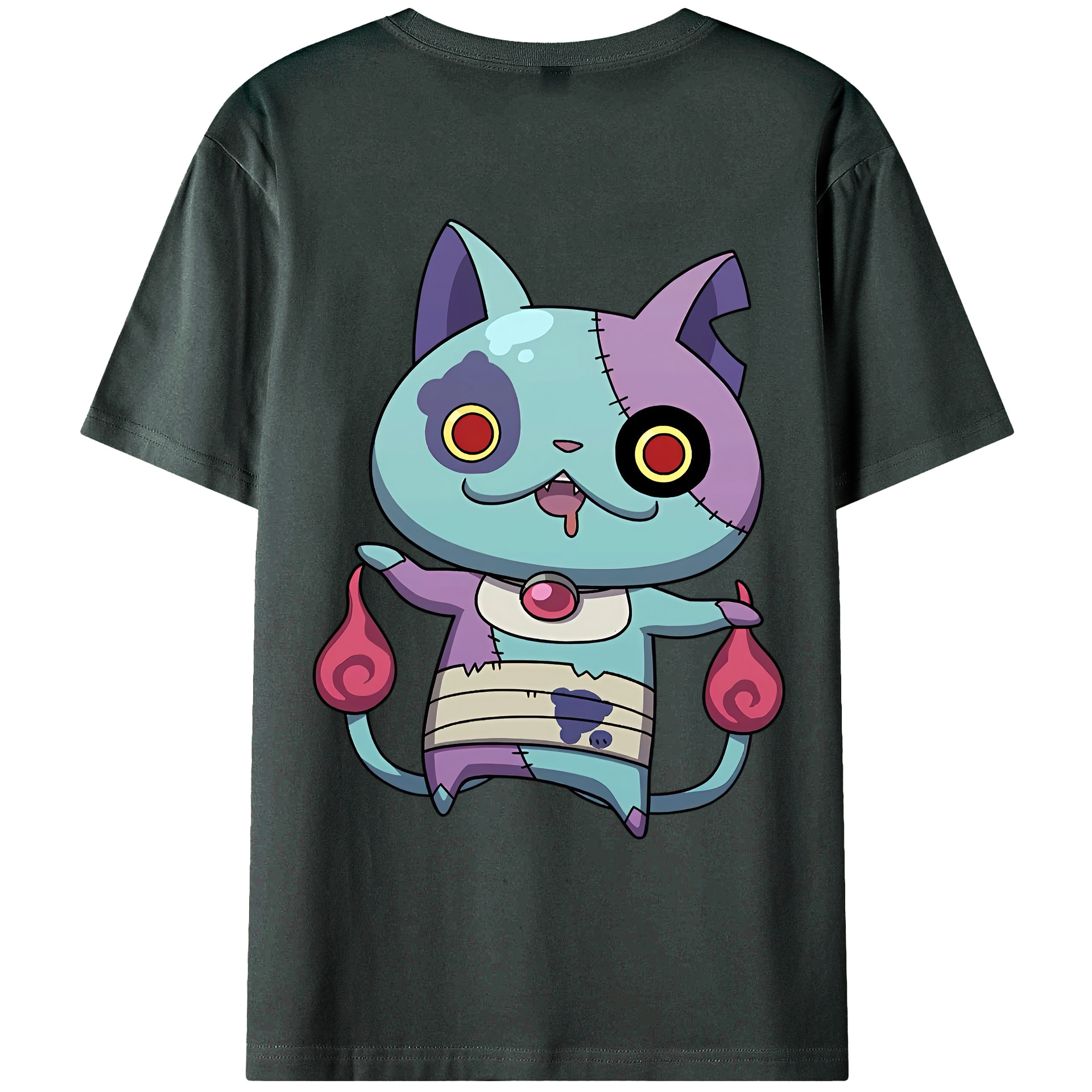 （画像用） 妖怪ウォッチ Yo-kai Watch 綿100％ メンズ半袖Tシャツ（バックプリント） 通気性